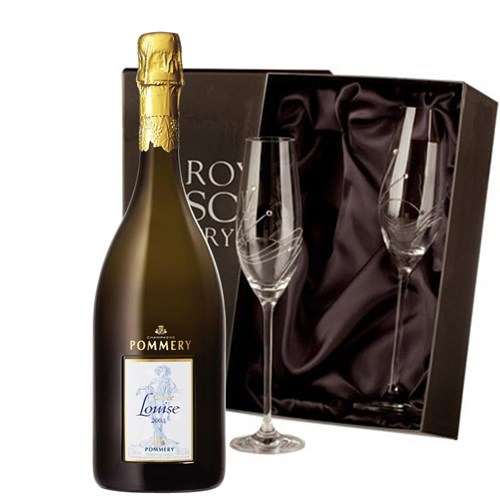Pommery Cuvee Louise 2004 Champagne 75cl With Diamante Crystal Flutes